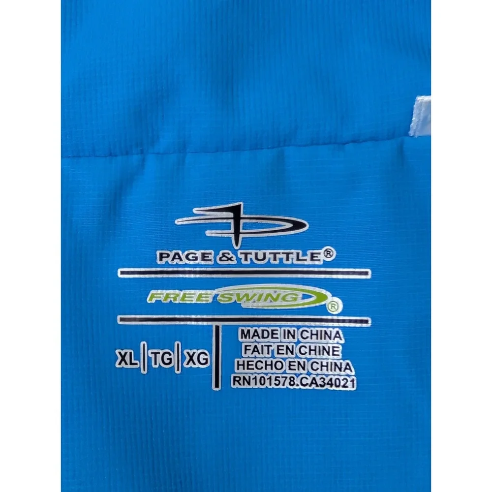 Page‎ & Tuttle Free Swing Golf Jacket Windbreaker Mens XL Blue Full Zip Pockets